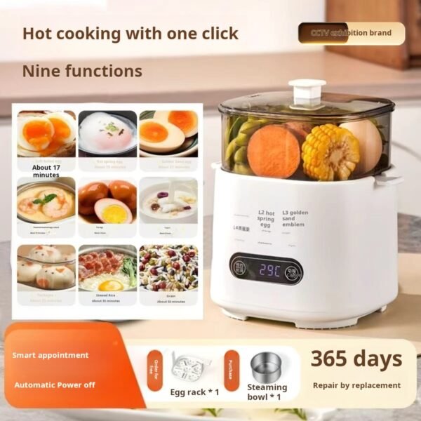 【Singapore Fast Delivery】"Scoin Egg Cooker 2025 New Model – Automatic Power-Off, Compact Home Breakfast Steamer for Boiling Eggs"