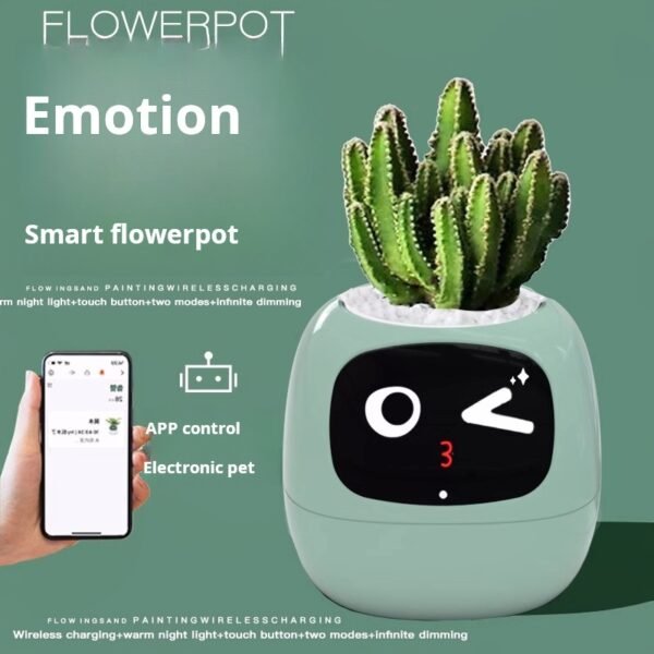 【Singapore Fast Delivery】IVY Smart Plant Pet – Healing Desktop AI Tech Flowerpot Robot with Adorable Design
