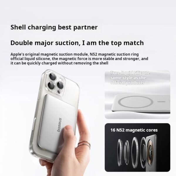 Baseus Card Magnetic 2025 New Wireless Power Bank, Compatible with iPhone 15/16 Pro Max, Ultra-Slim and Portable, MagSafe-Compatible Charger for iPhone, Official Flagship Genuine Product.